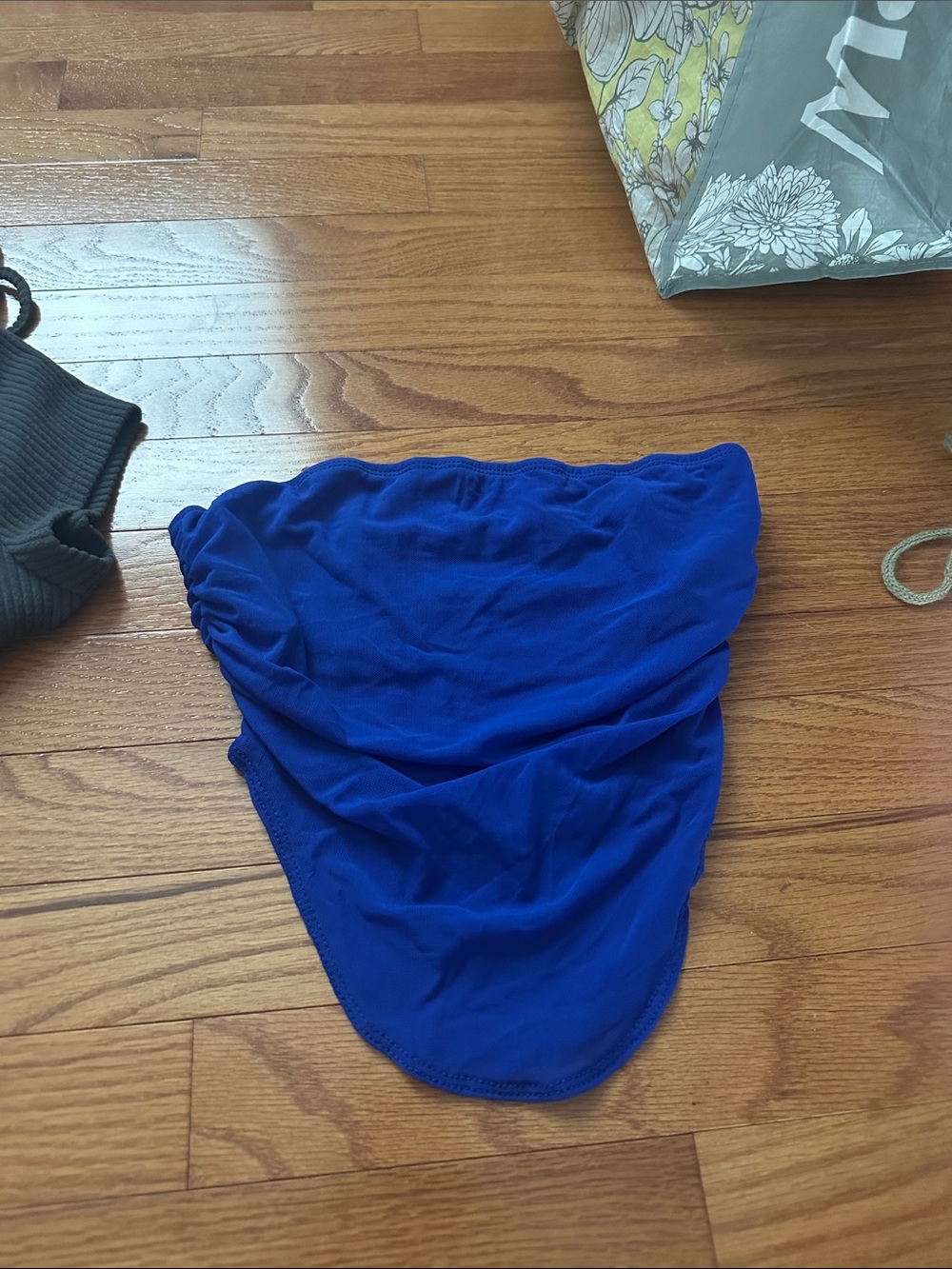 Blue Ruched Tube Shear Top - Women